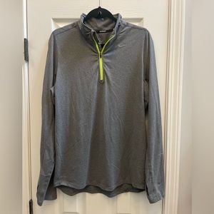Nike Run, quarter zip shirt, long sleeved, gray, small, S